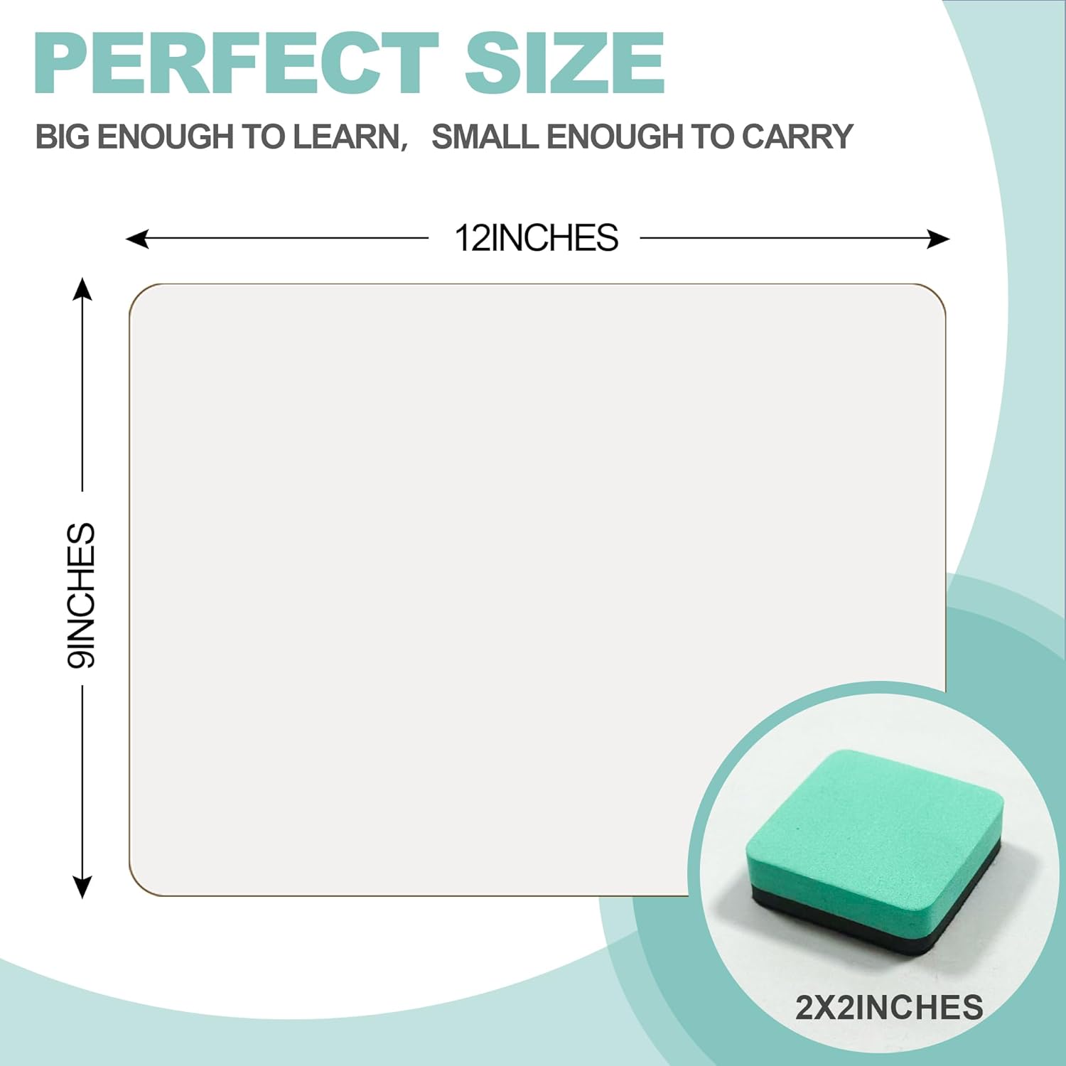30 Pack Small White Boards, 9"x12" Double Sided Personal Dry Erase Boards Portable Handheld Whiteboards for Kids, Students, Teacher School, Include 30 Markers, 30 Erasers, 30 Pen Clips