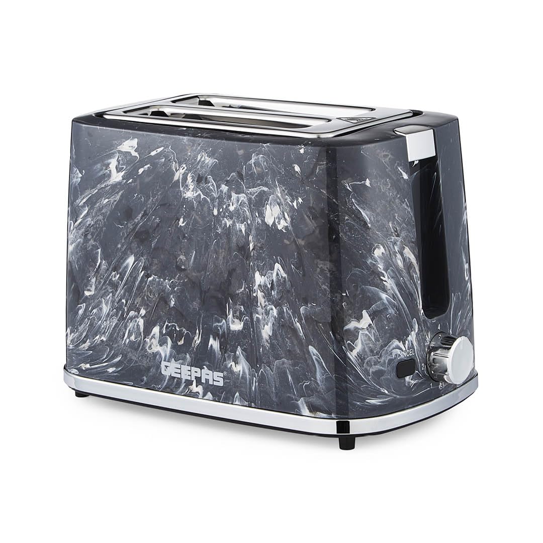 GEEPAS Skye 2 Slice Toaster 7 Browning Cancel Defrost Reheat 900W Black