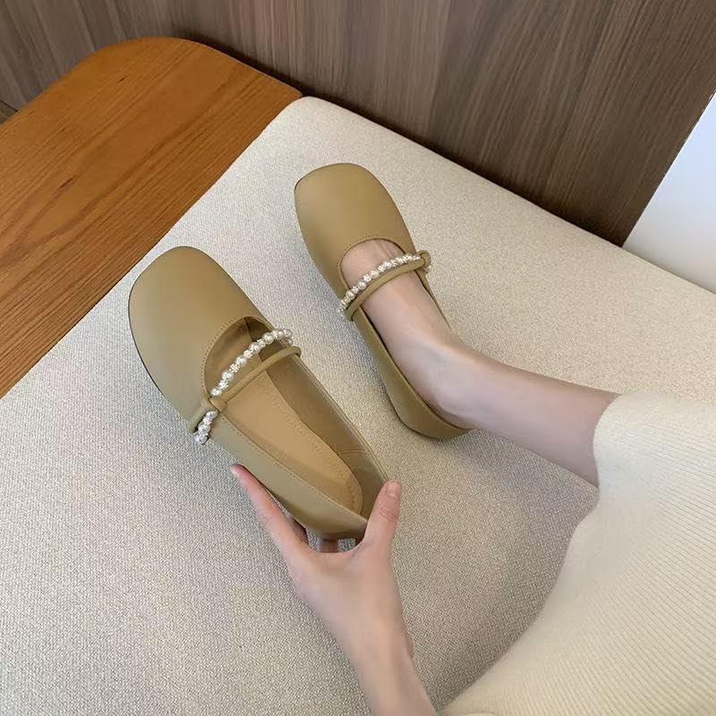 Wear-Resistant and Lightweight, Skin-Friendly, Jane Small Leather Women's 2025 Spring New French Temperament Flat Fashion Evening Gentle Wind Shoes2