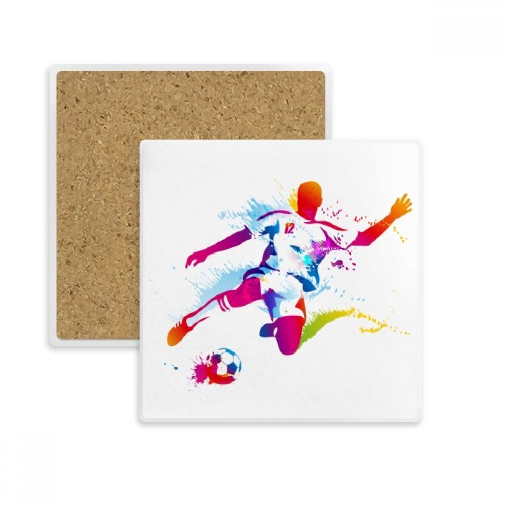 Cadeau football original avec ce dessous de verre en pierre absorbante pour supporter