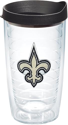 Tervis Made in USA Double Walled NFL New Orleans Saints Insulated Tumbler Cup Keeps Drinks Cold & Hot, 16oz, Primary Logo