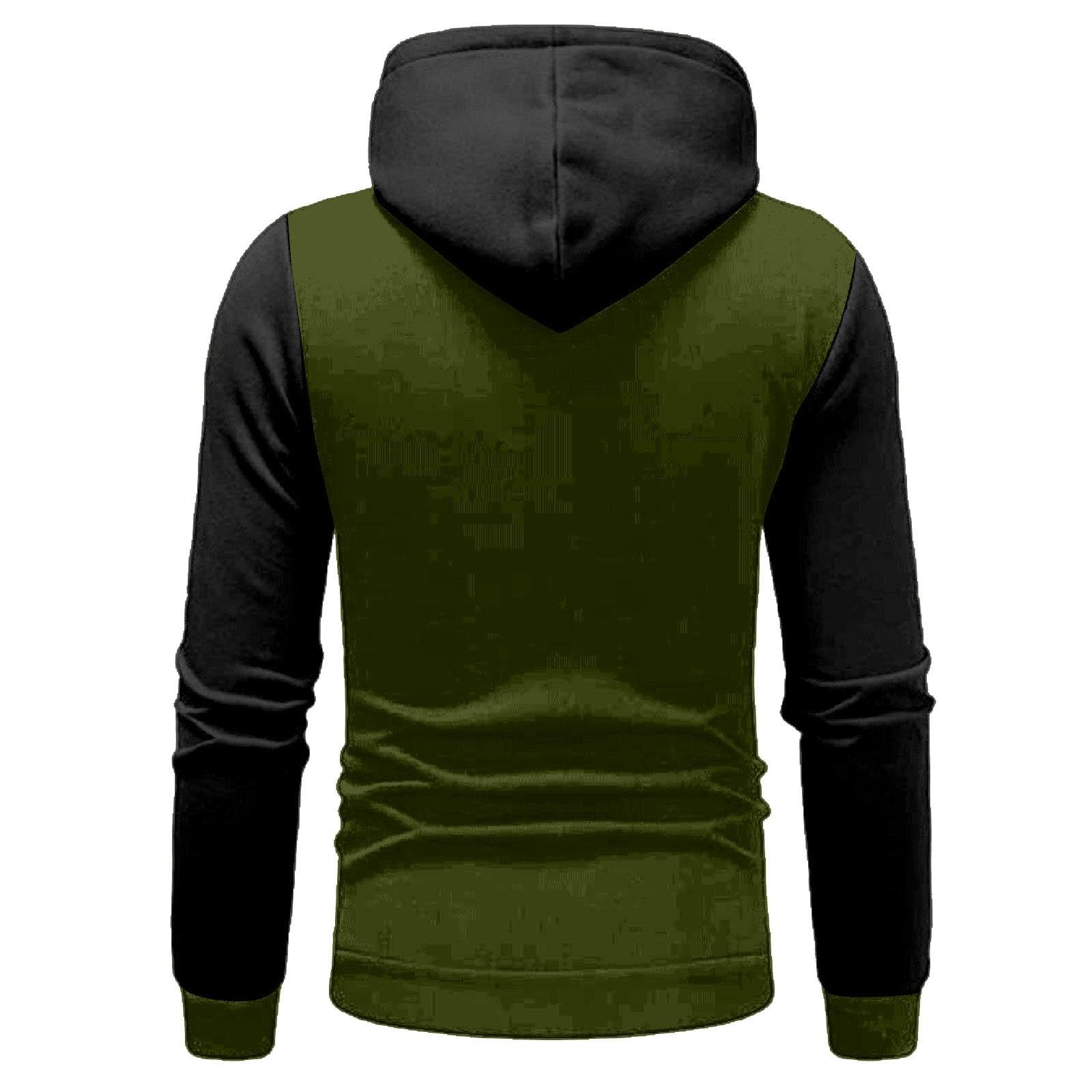 Męski dres treningowy, 2-częściowy, zapinana na zamek bluza z kapturem i joggery, zielono-czarna odzież sportowa dla mężczyzn, miękka bawełniana dres treningowy z kieszeniami, lekki, wygodny strój na