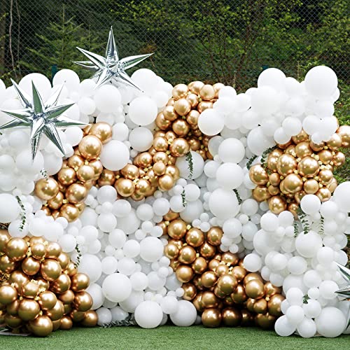 Rubfac 129Pcs White Balloons Different Sizes 18 12 10 5 Inch For Garland Arch,Premium Party Latex Balloons For Birthday Party Graduation Wedding Anniversary Baby Shower Party Decoration #TOP5