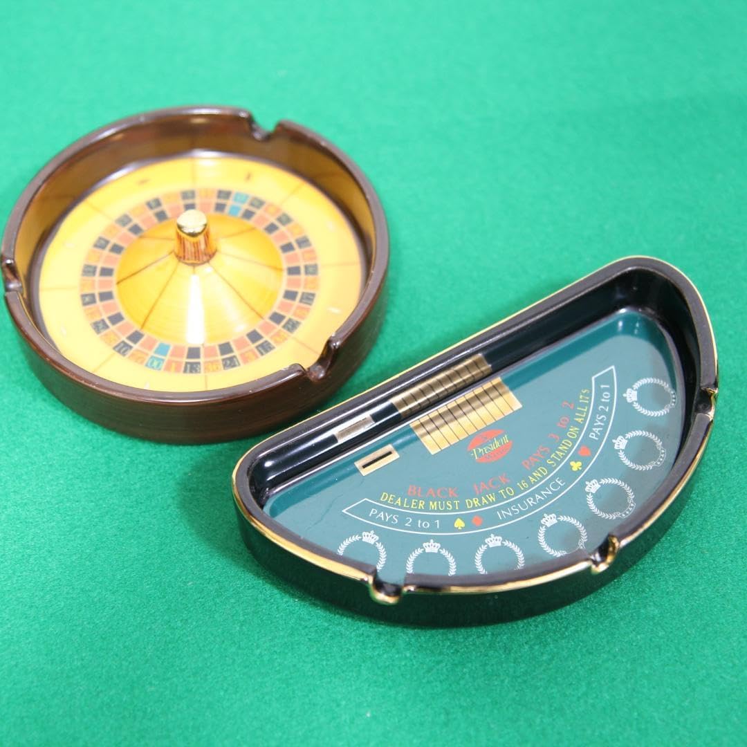 Lサイズ 3点セット カジノ 灰皿 ルーレット バカラ ブラックジャック