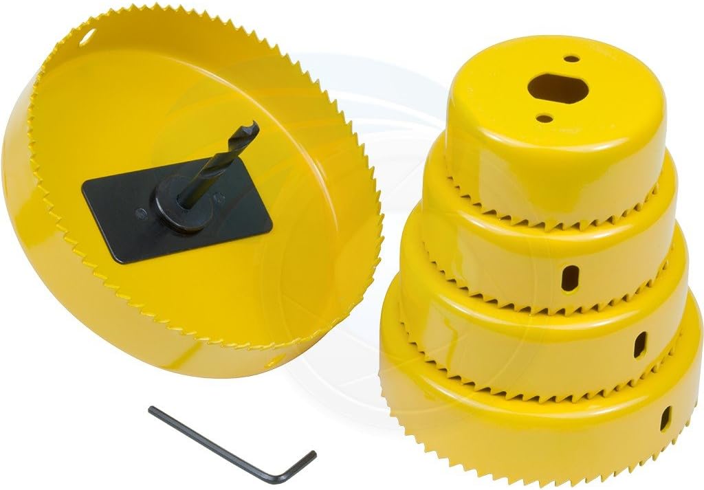 Tolsen8pcs Hole Saw Set 2.5", 3", 3.5", 4", 5" Wood Plastic Boring Drill Circle Cutter Set with Case