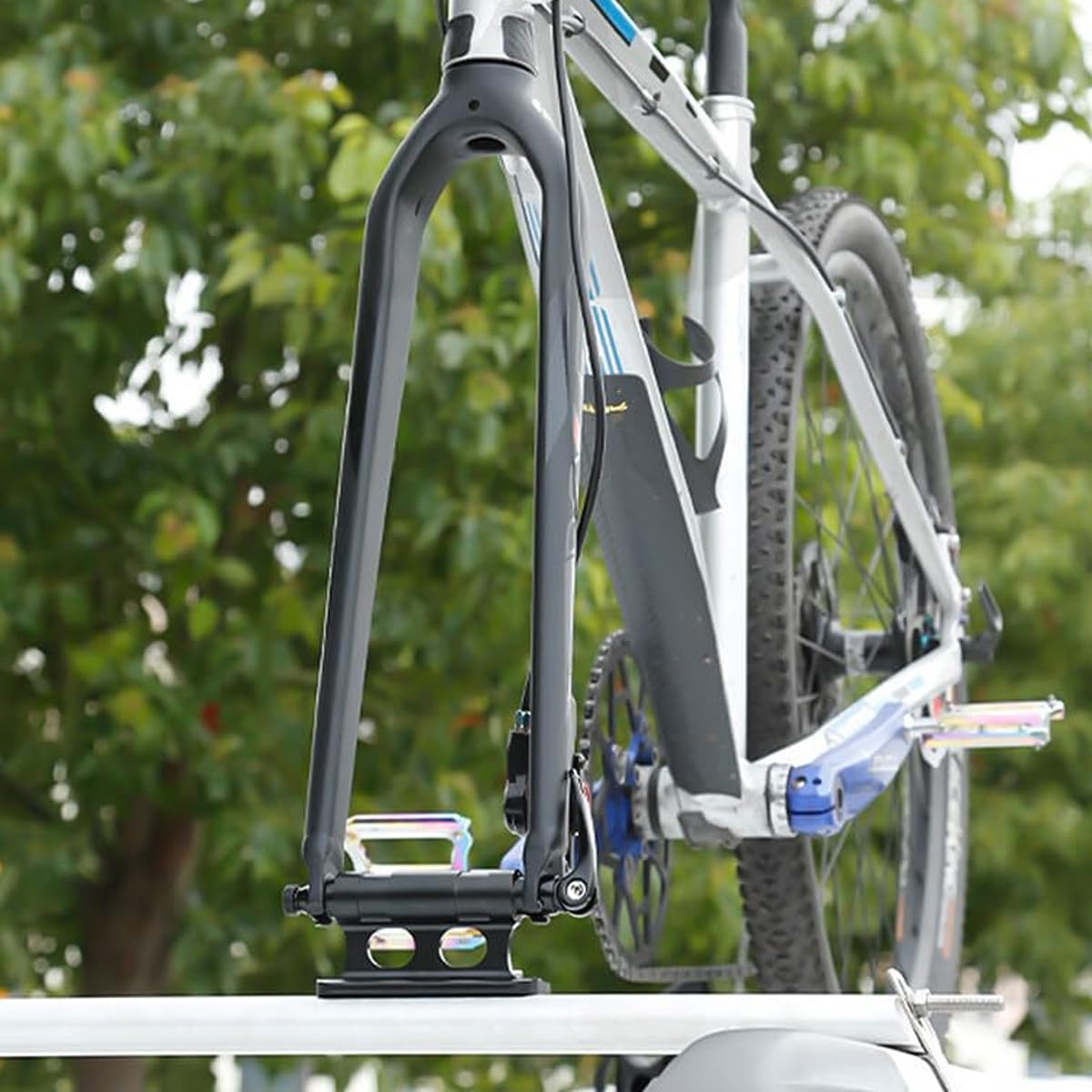 Staffa forcella bici da 2 pezzi - Adattatori per perno passante a sgancio rapido in alluminio per portapacchi, camion, camper, 8 per assi M5/M12/M15, installazione senza attrezzi da 110 mm