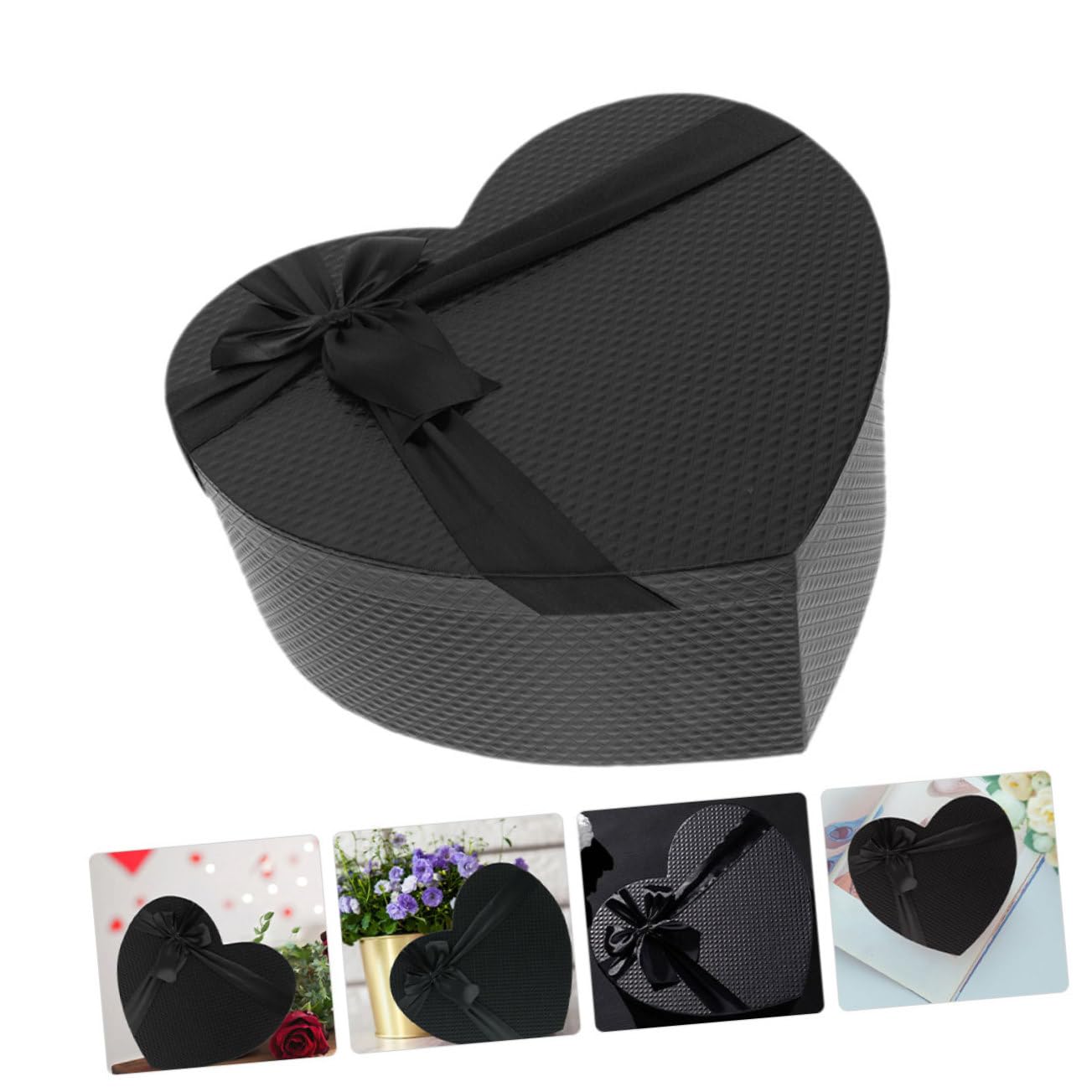 Alipis 2stücke Herzform Geschenkverpackung Für Valentinstag Schwarze Pappschachtel Präsentation Von Süßigkeiten Blumen Und Kleinen Geschenken Für Besondere Anlässe