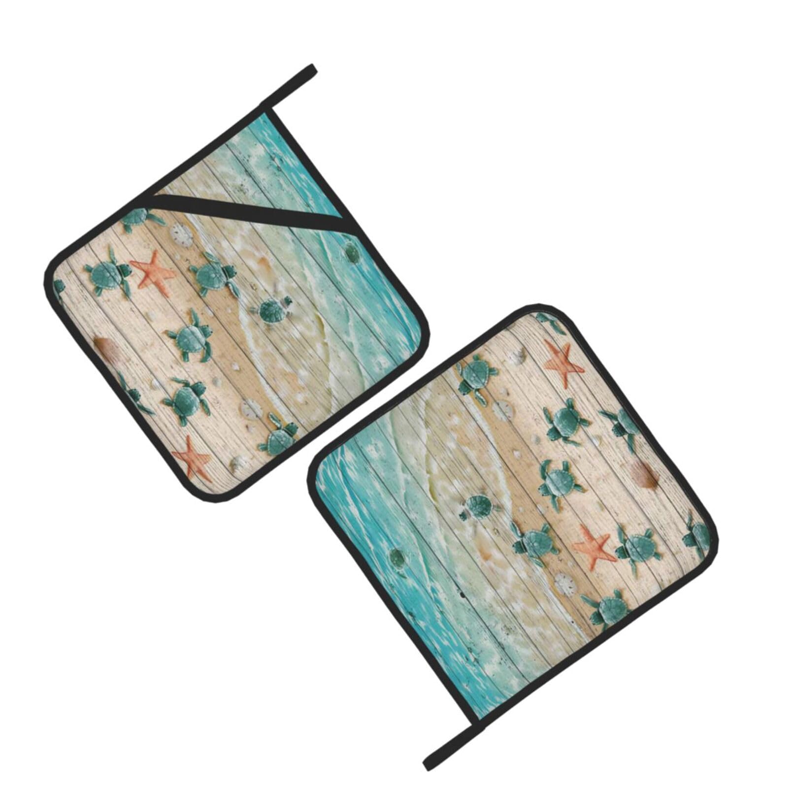 Sea Turtle Printed Oven Pot Holders Set of 2 Pcs Heat Resistant Kitchen Microwave Potholders for Cooking Baking Grilling