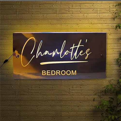 Miniatura 3 de Espejo con nombre personalizado con luces, texto personalizado, luz LED multicolor cambiante, espejo montado en la pared, letreros de neón para