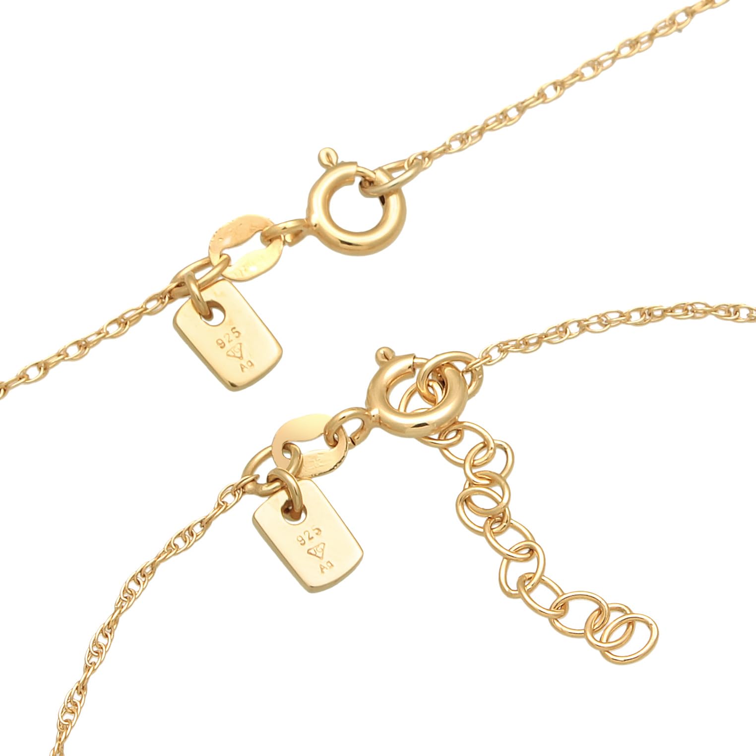 Collana da uomo in argento 925 con bracciale placcato oro, set Basic (55 cm), bracciale (18 + 3 cm)