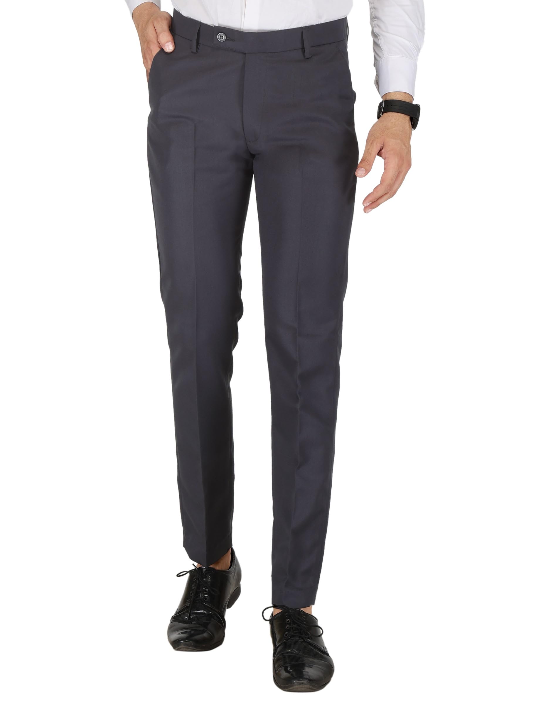jaycap Men's Formal Pants - Classic and Stylish Trousers for Every Occasion | Carbon Grey (46)-picture-13