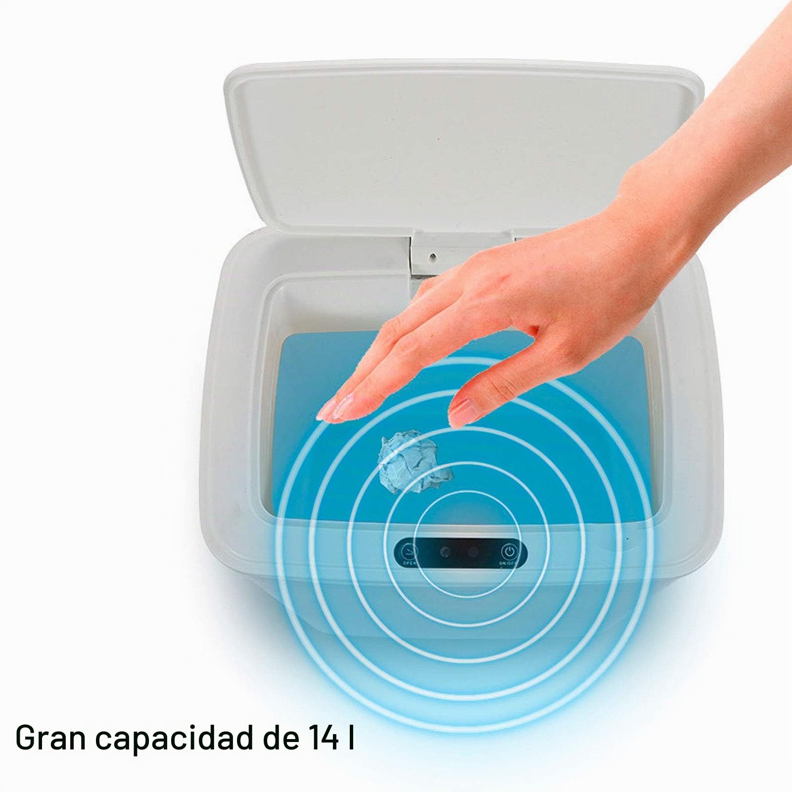 Cubo de basura inteligente para cocina automático cubo de basura inteligente con sensor de infrarrojos cesta de 14 litros cocina de gran capacidad para el hogar