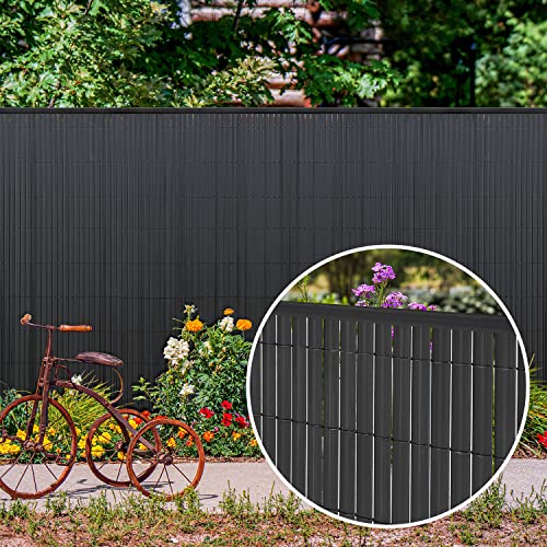 Sekey PVC Zaunschiene Abdeckprofil 5pcs x 1m, Schutzzubehör für PVC Sichtschutzmatte, 1 m/Wurzel, 5er Set, Anthrazit