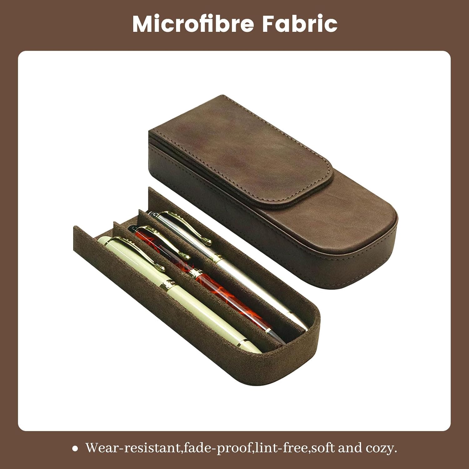 Fountain Pen Case – Magnetic Closure, Pen Storage Tray Organizer