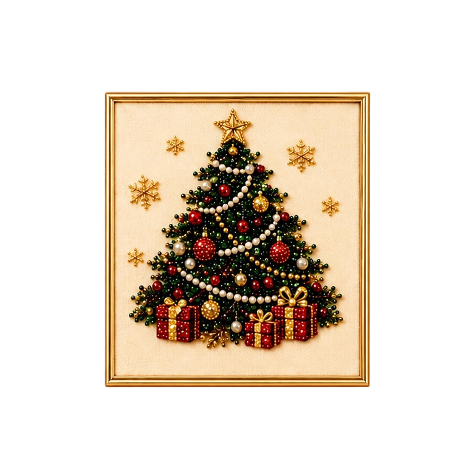 DIY Christmas Pearl Diamond Painting Art Kit with Frame,Christmas Tree — image 1