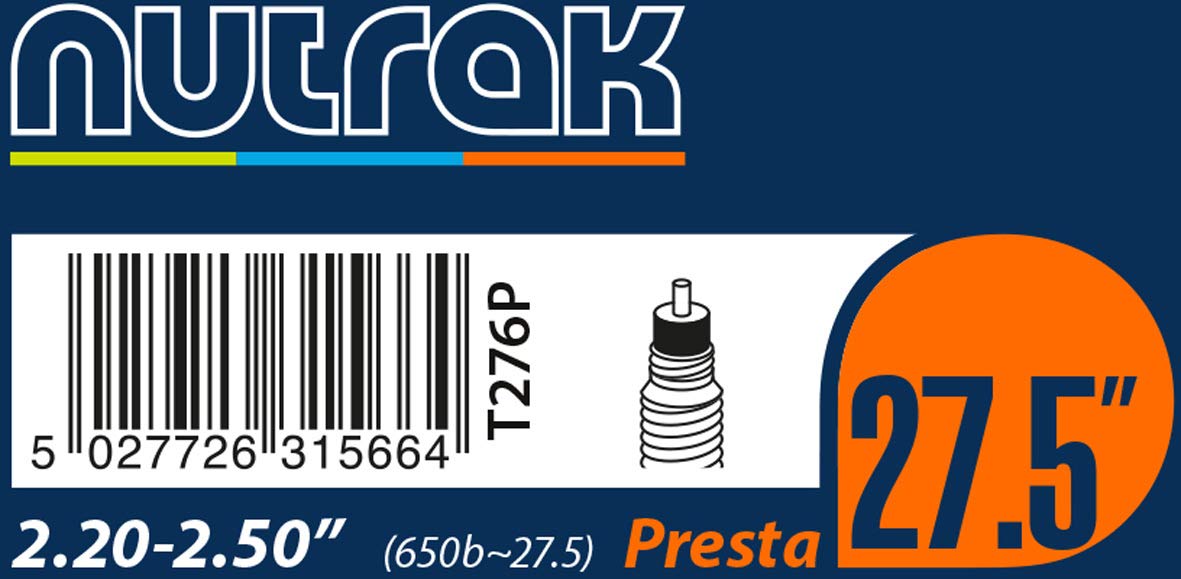 Nutrak27.5" or 650B x 2.2 - 2.5 Presta Inner Tube Black N/A