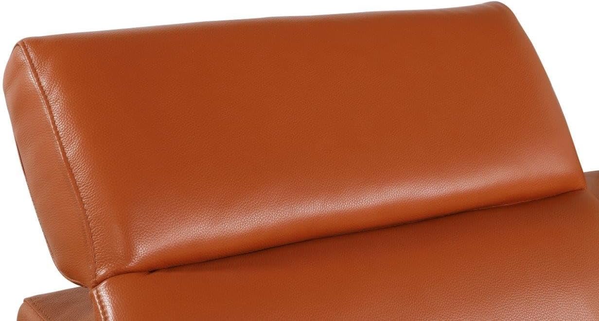 HomeRoots Camel Italian Leather Modular L Shaped Five Piece Corner Sectional