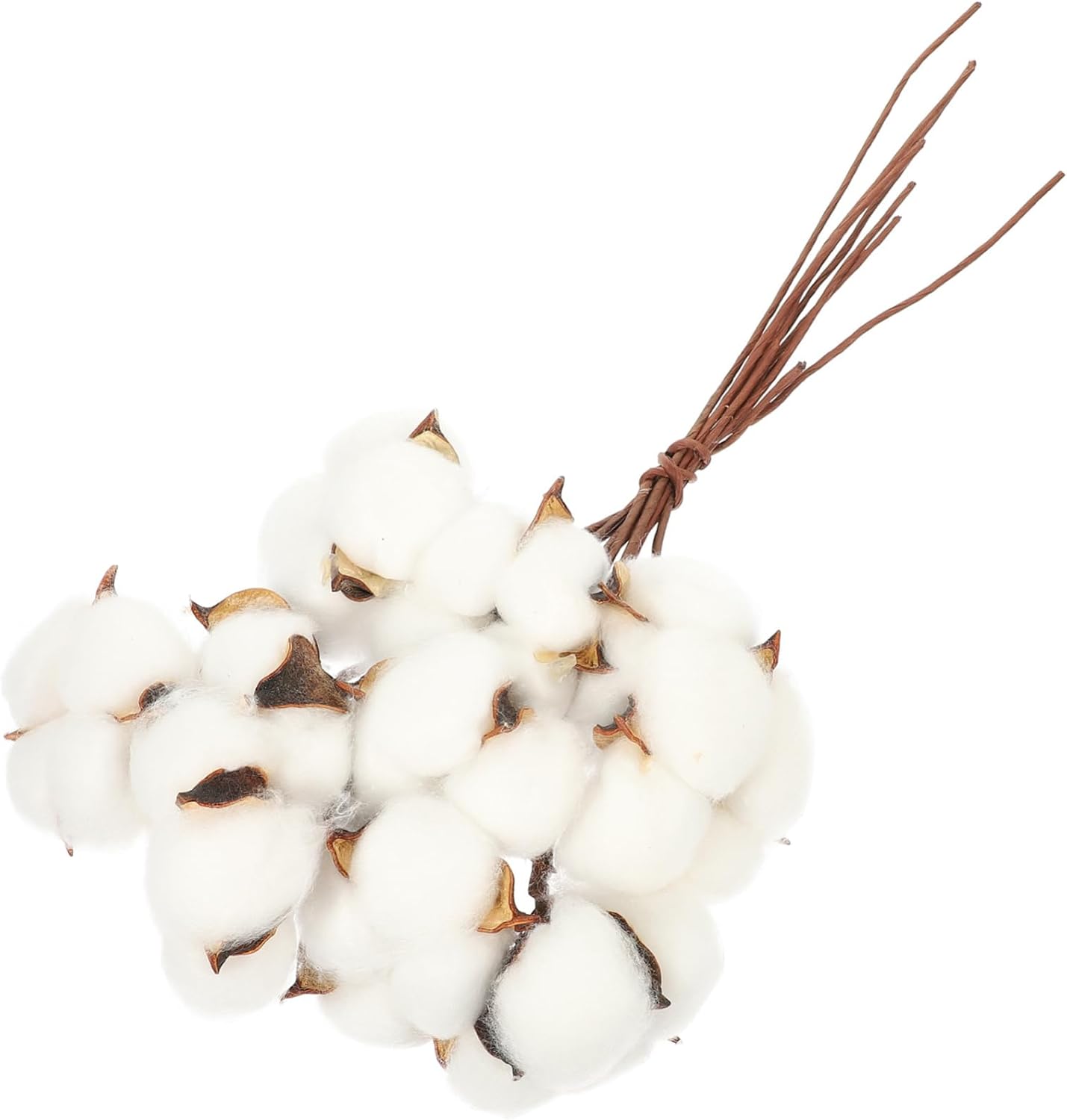 Ipetboom Natural White Cotton Ball Branches for DIY Home Decor Holiday Wreaths Party Decorations Rustic Floral Picks for Christmas and Wedding Ambiance