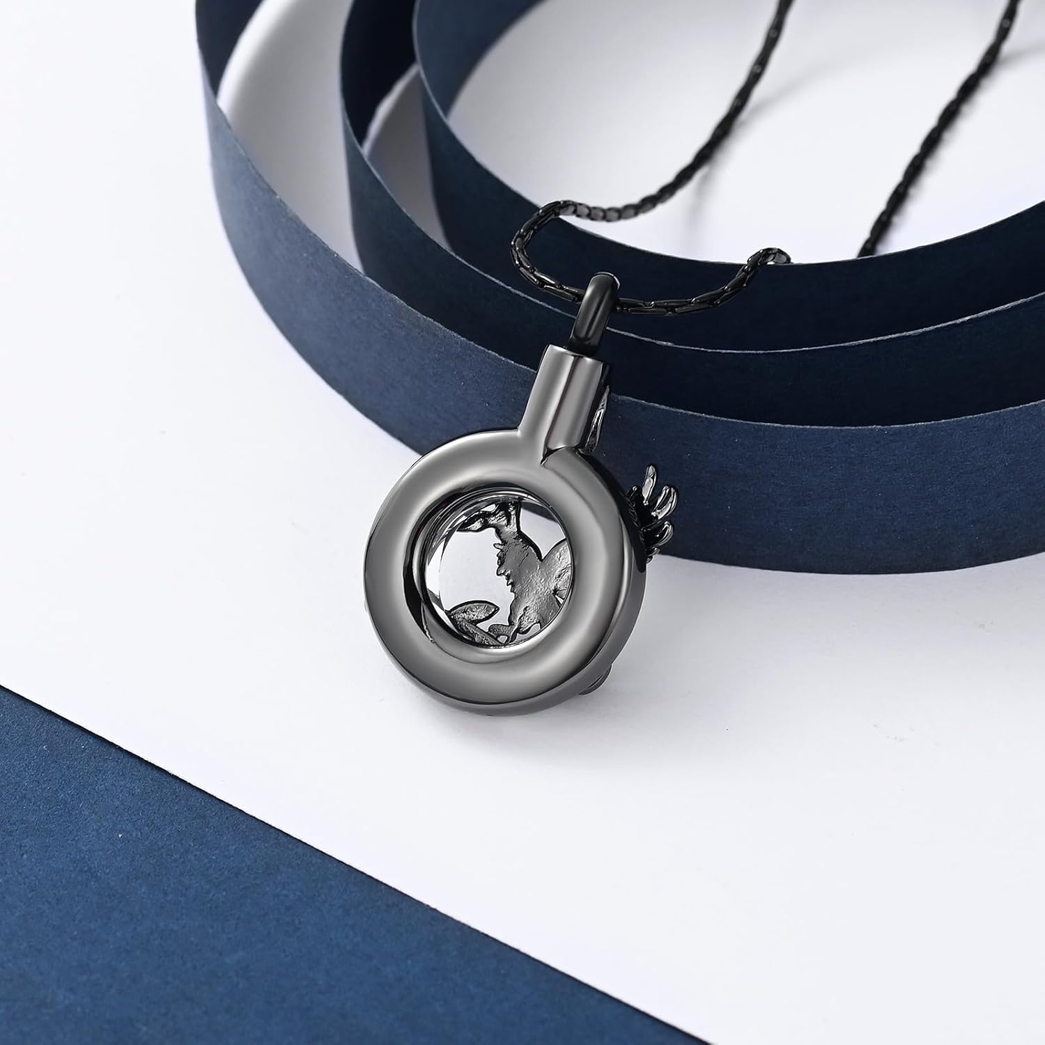 constantlife Tree of Life Cremation Jewelry for Ashes Stainless Steel Eagle Pendant Memorial Urn Necklace Crystal Circle of Life Ashes Holder Keepsake for Women Men - Image 4