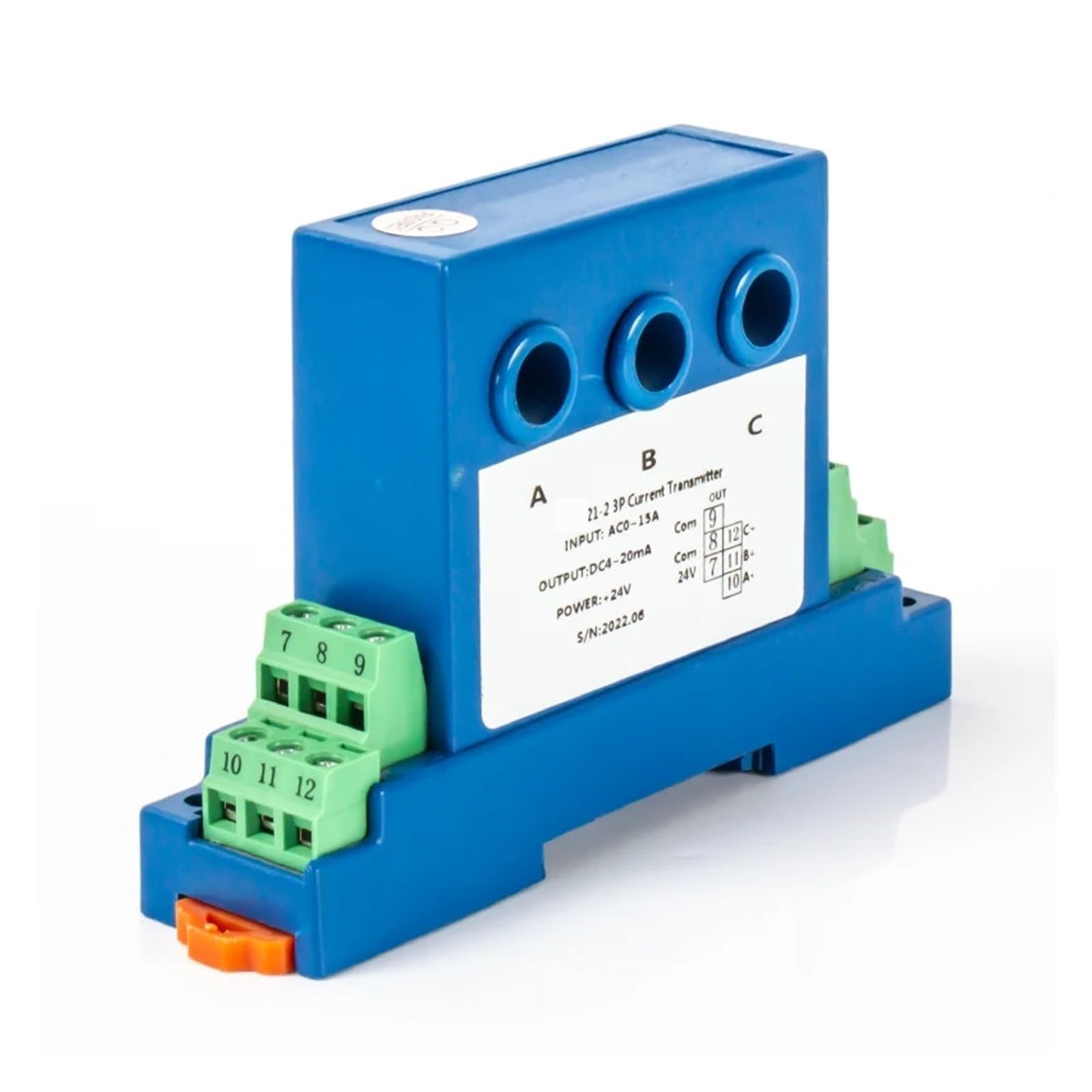 Transmetteur de courant alternatif 0-10A 0-25A 0-30A ; Transmetteur triphasé 4-20mA 0-10V RS485 DC24V(AC 0-25A,Output 0-10V)