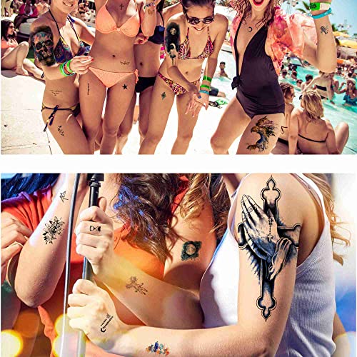 Quichic 210+ Pieces Large Sleeve Temporary Tattoos For Teens Kids Men And Women Watercolor Universe Starry Sky Astronaut Tattoo Temporary Party Favors Arm Tattoo That Lasts Long And Realistic #TOP6