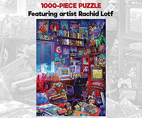 Rompecabezas de 1000 piezas '80s Game Room' con temática pop culture, de Rachid Lotf | Rompecabezas interactivo para niños y adultos, juguetes educativos y juegos | 28 x 20 pulgadas miniatura 3