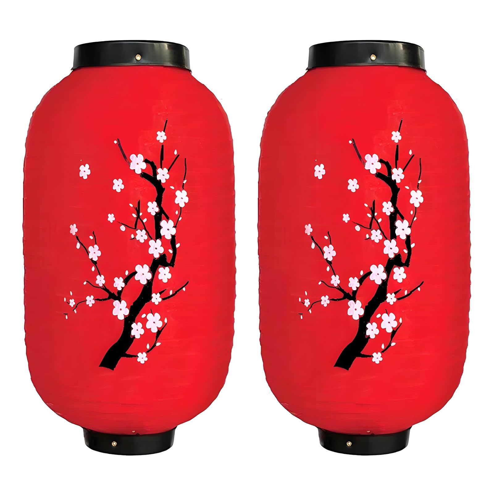 Lanterns， Outdoor Chinese Lantern with Exquisite Pattern, Large Hanging Decorations for New Year(Small Plum Blossom,12in2pcs)
