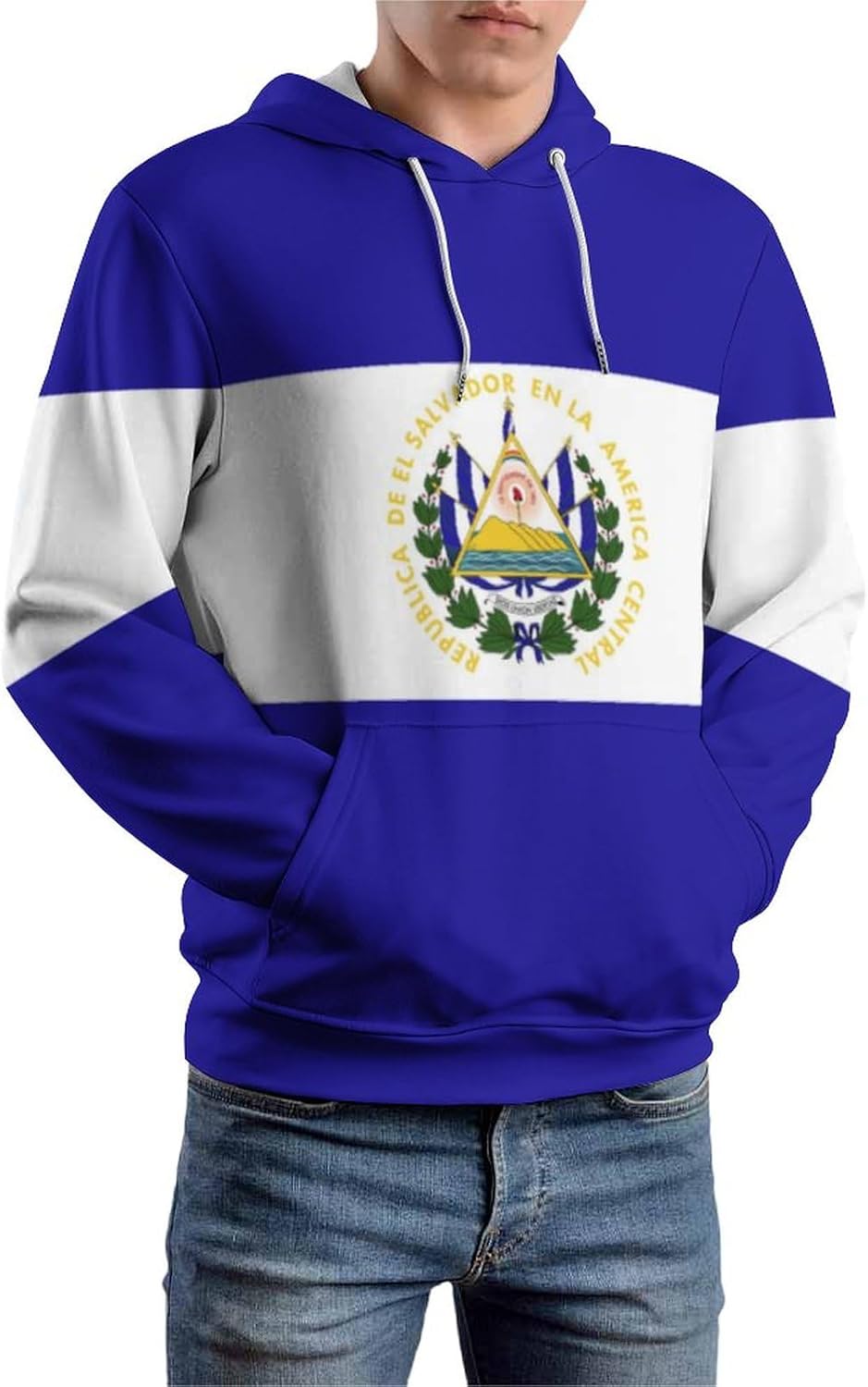 Fattyeery Mens Pullover Sweatshirts Barbados Flag Hoodie Sweatshirts for Adult Sweater Casual Unisex Sweatshirt