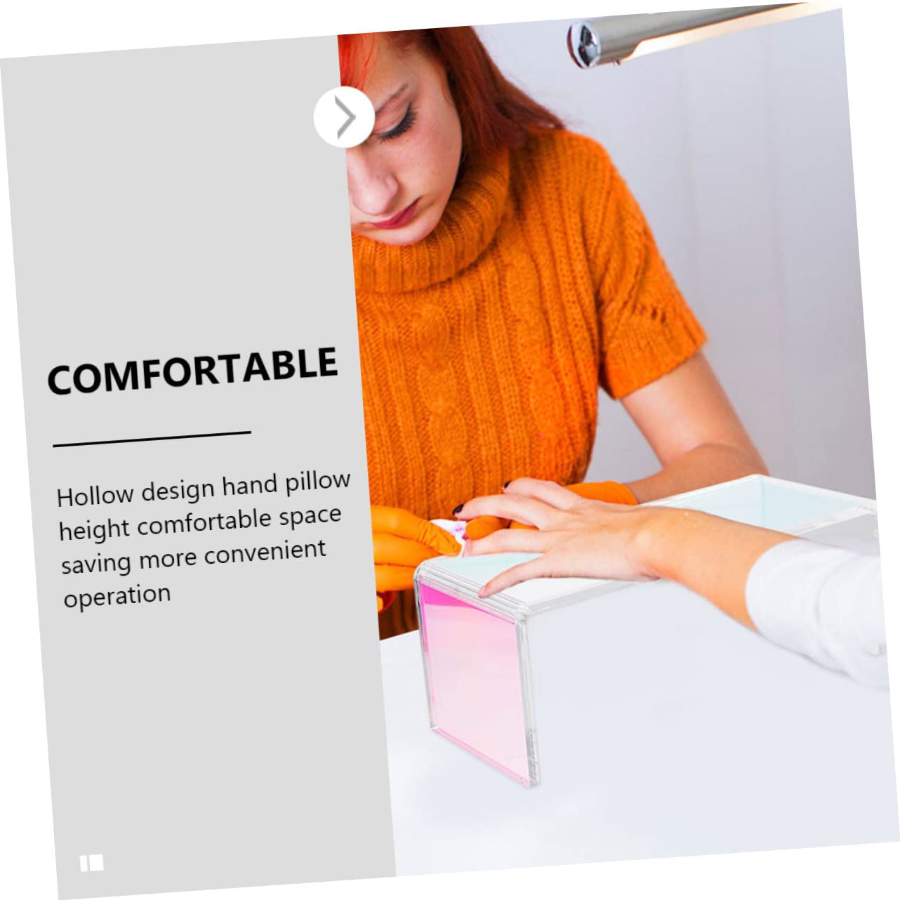 Mikikit Cuscino Supporto a per Bianco e Acrilico Poggiamano Manicure Ergonomico Comodo e Resistente Polso per Uso in Salone Casa