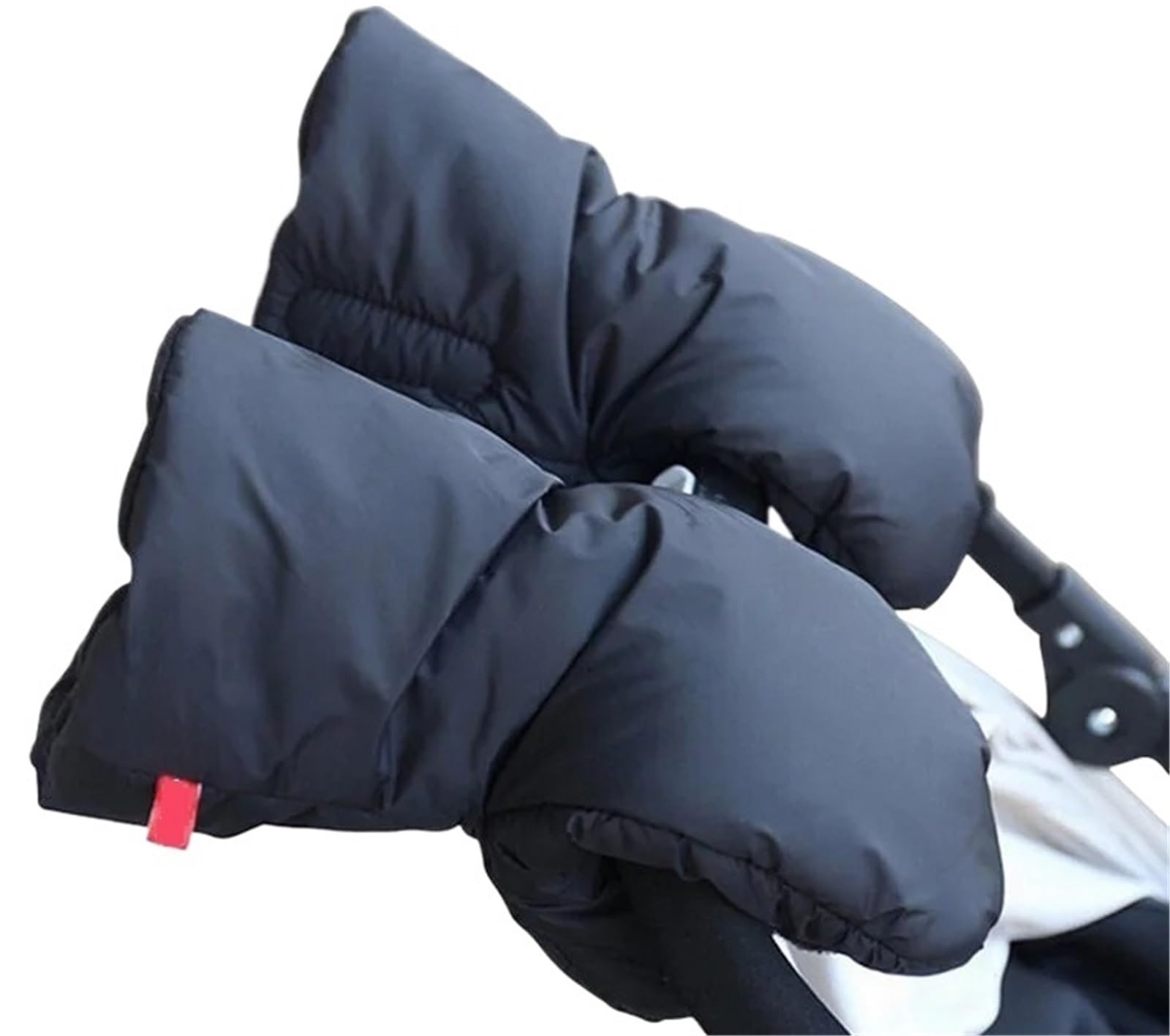 Guantes de Cochecito Cochecito de invierno, saco mano for cochecito bebé, cálido, piel sintética, funda forro polar, bolso, carrito, guante(Black 2)