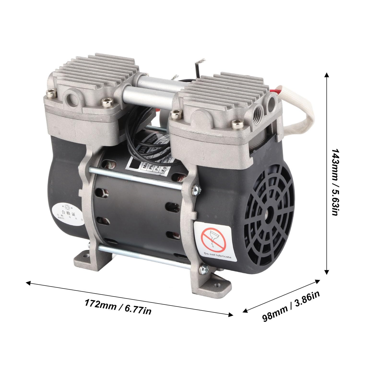 Aceite de bomba de vacío -aire libre de aire tranquilo con silenciador de filtro 220V 130W para equipos de máquinas