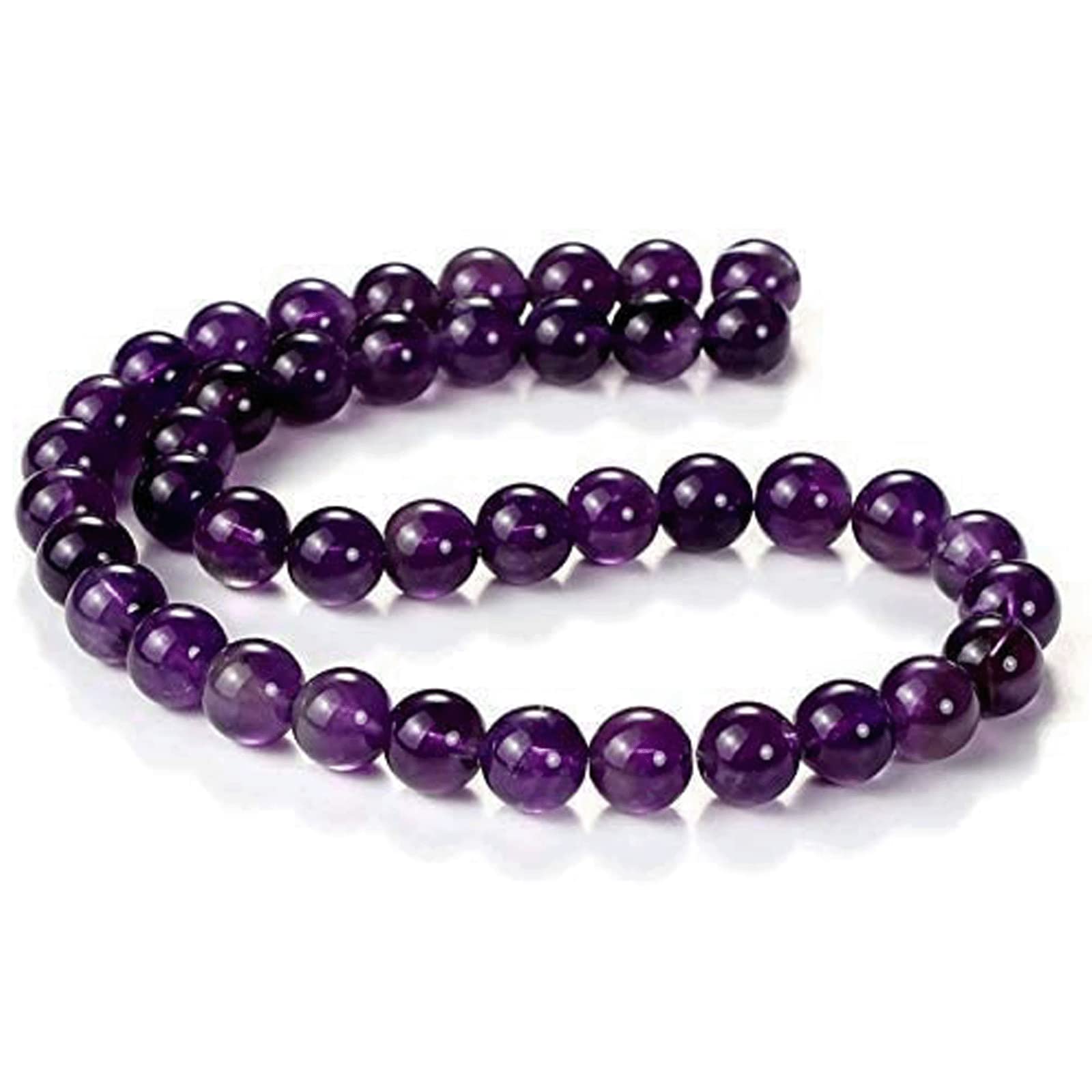 Natural Amethyst Gemstone Round Loose Beads Crystal Energy Stone Healing Power for Jewelry 8mm，christmas gift