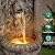 AUTODAYA 30" Lion Head Outdoor Fountain LED Cascading Waterfall, Bronze