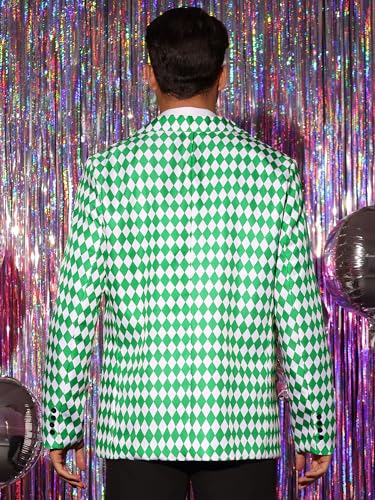 Lars Amadeus Argyle Blazer for Men's Slim Fit Checked Formal Business Plaid Sports Coat3