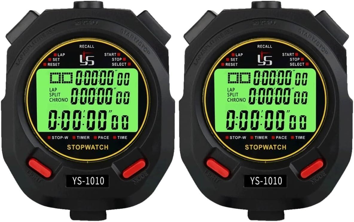2pcs Running Stopwatch Match Timer Fitness Waterproof Stopwatch Training Timer