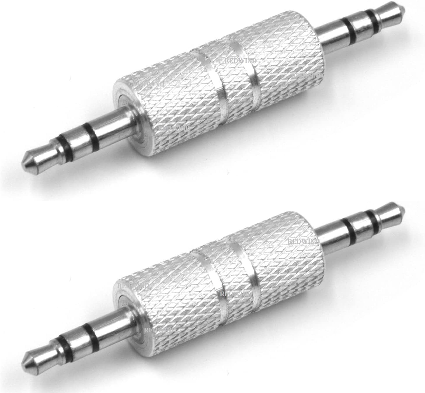 REDWIND 3.5mm Male-to Male Plug Aux Stereo Audio Jack Adapter 2-Pack Connector for Headset/Amplifier/TV/Blue Ray/Car Tablet PC, Computer and Laptop (Silver 3.5mm Aux Male to Male)-image-27