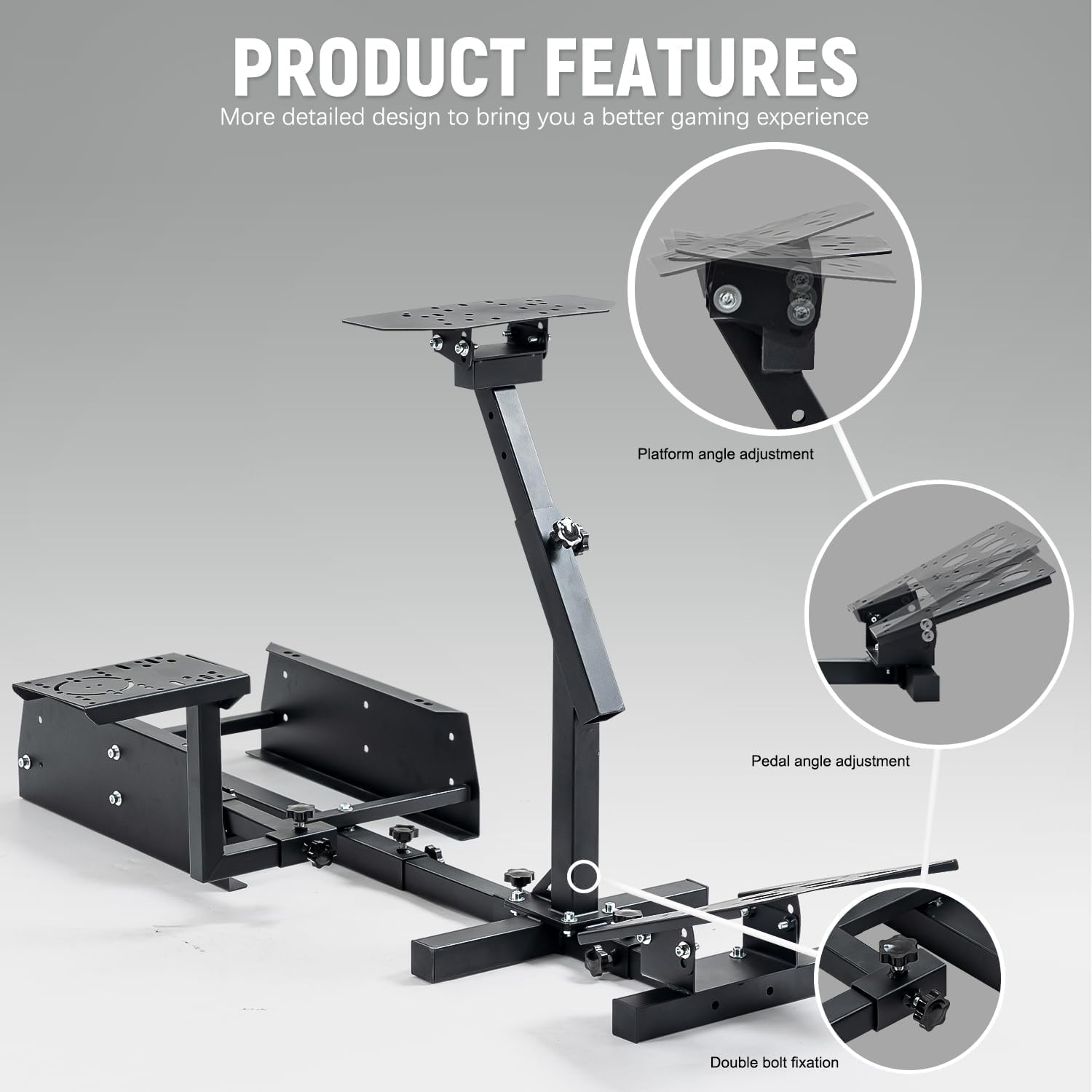 Anman Streamlined Racing Sim Simulator Cockpit fit for Logitech/Thrustmaster/Fanatec g25, g27,g923,g27,T80,T248x,T300RS,TX|Adjustable Pro Gearshift Lever Wheel Stand,Seat&Electronics Not Included