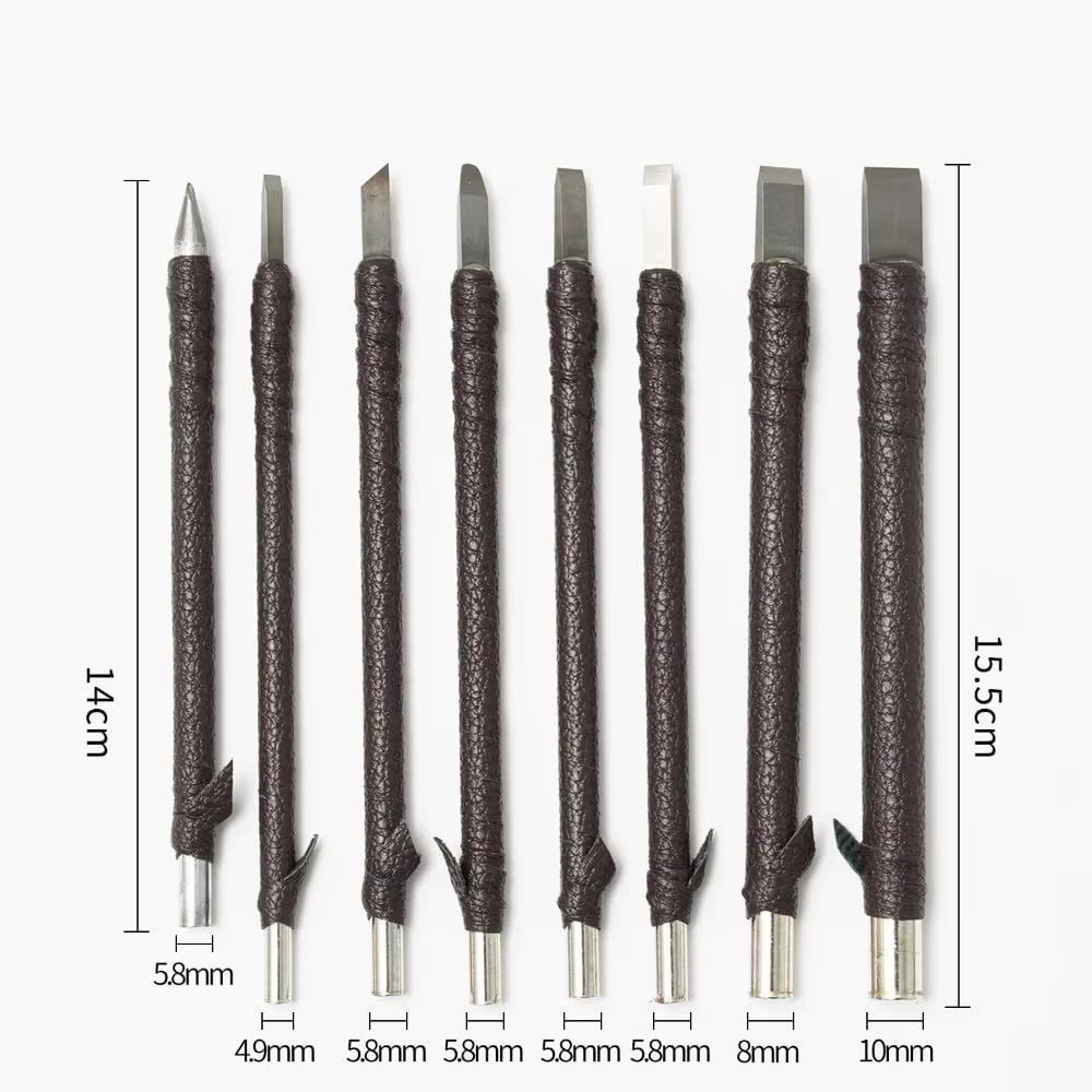 Set di 8 coltelli da taglio in acciaio al tungsteno