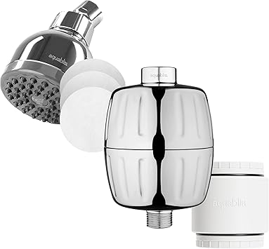 AquaBliss SF500 HD High Output Shower Filter With TurboSpa 3 Inch High Pressure Head and SFC500 HD Multi Stage Replacement Cartridge + Sediment Pads