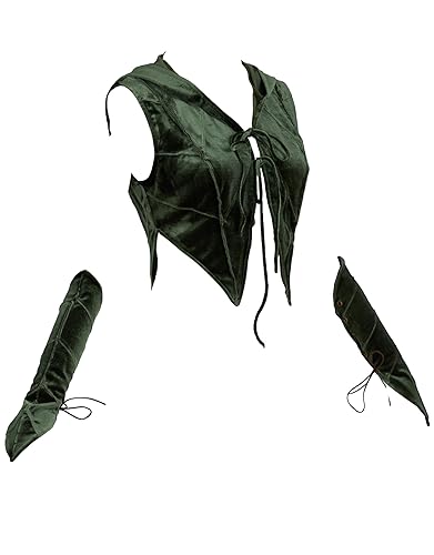 miccostumes Women's Medieval Hooded Coat Elf Cosplay Renaissance Short Coat with Sleeves - Small - Green