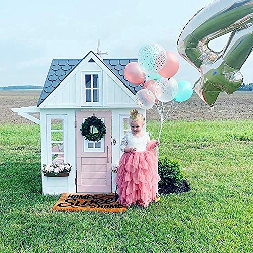 Topmaker Backless A-line Lace Back Flower Girl Dress, Non-Beaded-Sleeve-Dusty-Rose, 9-10 Years