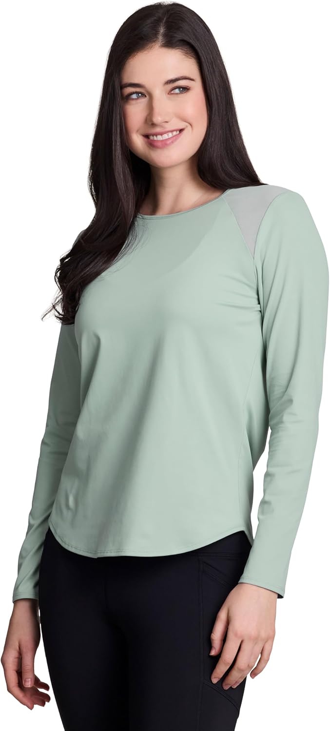 RBX Active Women's Long Sleeve Ventilated Mesh Lightweight Running Workout Crewneck T-Shirt - Image 2