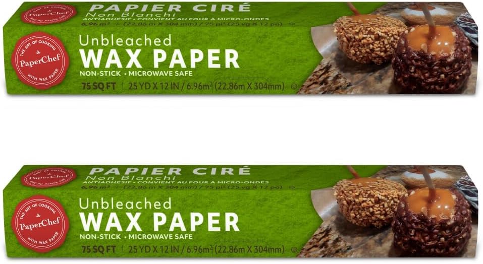 PaperChef Unbleached Wax Paper Nonstick Multipurpose 2 Pack 75 sq ft