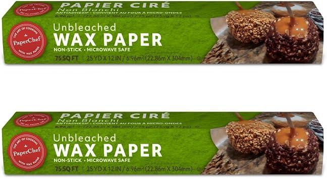 PaperChef Unbleached Wax Paper Nonstick Multipurpose 2 Pack 75 sq ft | Multipurpose, Non-Stick Ideal for Food Prep, Wrapping, and Easy Cleanup Compostable and Reliable