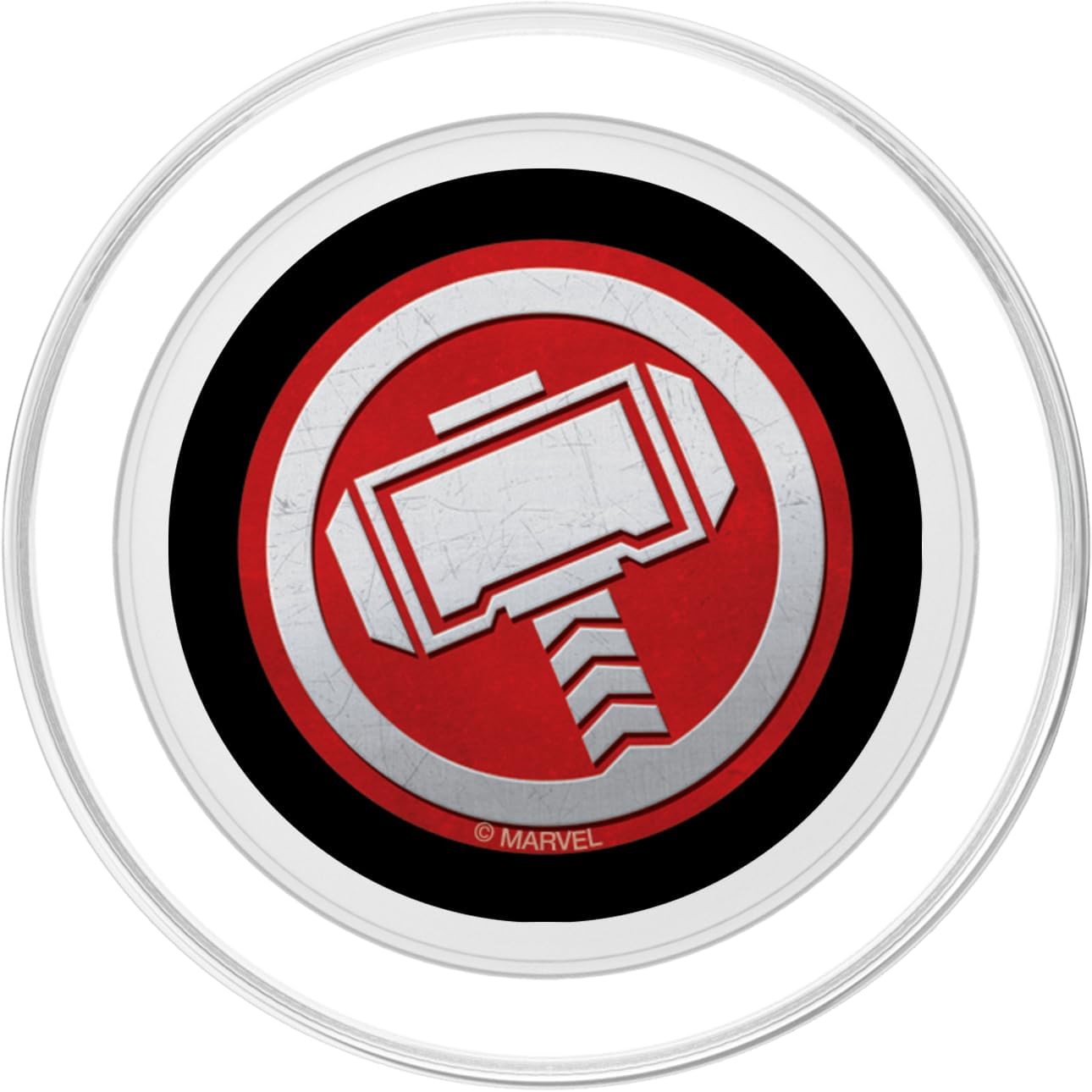 Marvel Thor Hammer Icon Asgard Mjolnir Red Silver PopSockets MagSafe PopGrip for iPhone