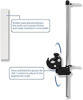 Vista 6 de Mástil universal para bandera de barco, abrazadera ajustable de acero inoxidable 316, kit de poste de bandera de barco con montaje en riel sin