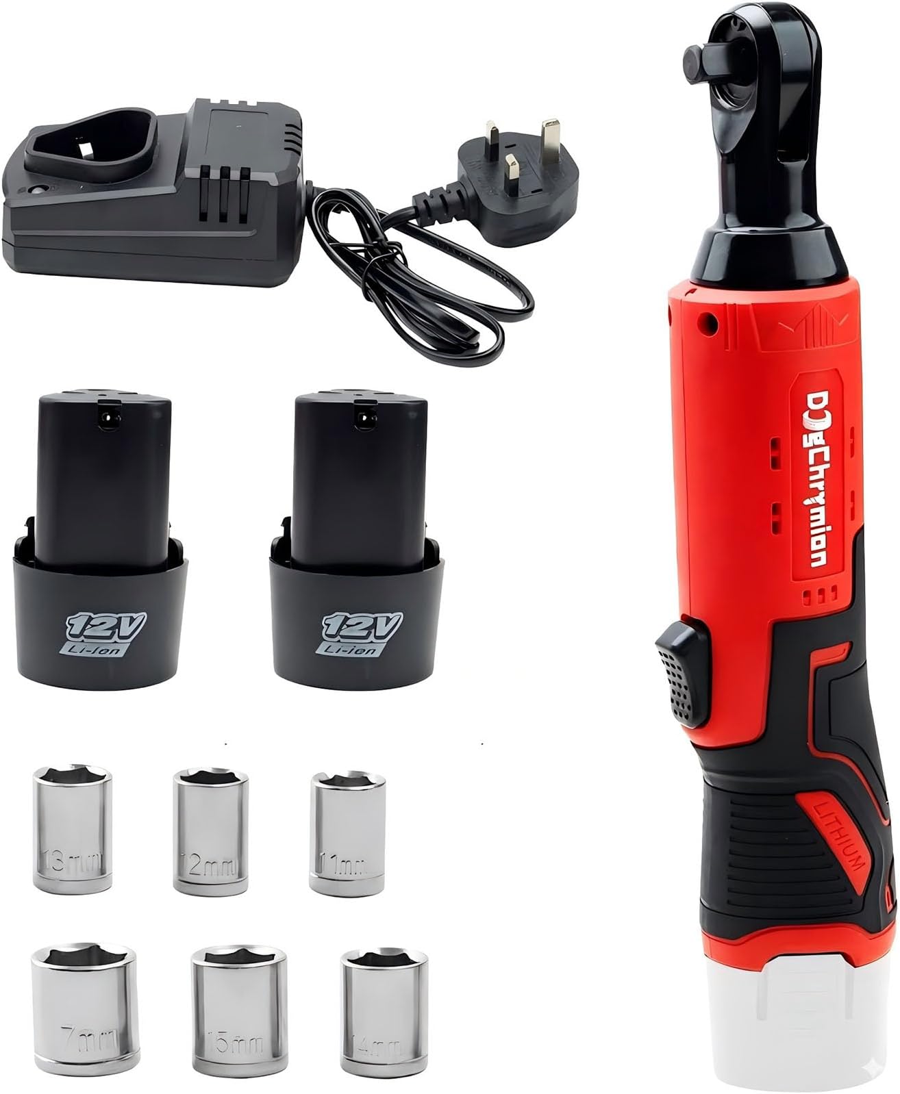 12V 3/8 '' Cordless Electric Ratchet Wrench Set,Brushless,Variable Speed Trigger, Power Ratchet Tool Kit with 2 Batteries
