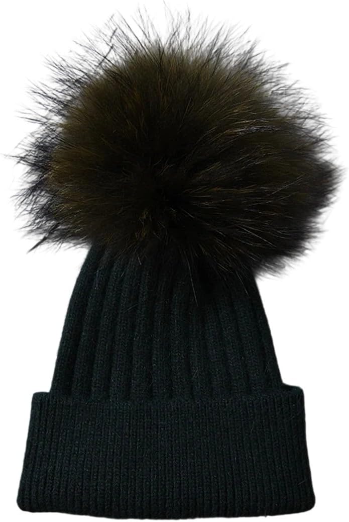 Child Fur Fuzzy Hat Baby Warm Cashmere Knitted Beanie Cap Kids Winter Hat
