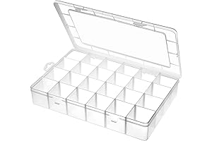 Multipurpose Clear Compartment Organizer Box with Adjustable Dividers