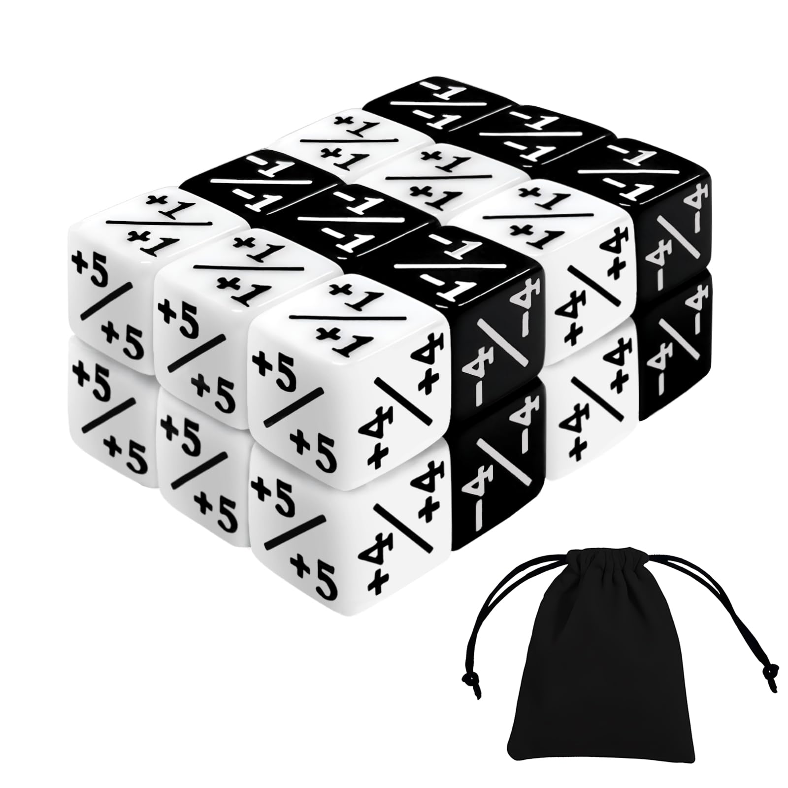 25 Pcs Dice Counter Set, Token Dice, Loyalty Dice Compatible with MTG CCG